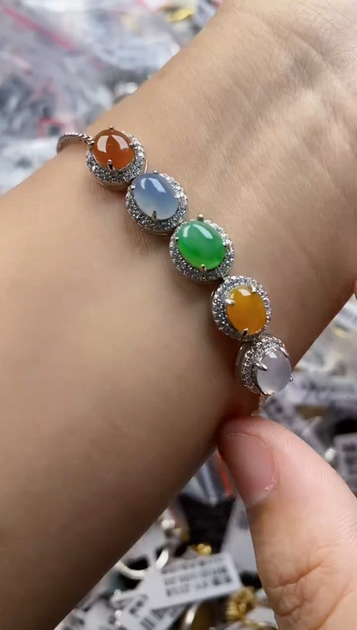 翡翠戒指银S925镶嵌777777  8