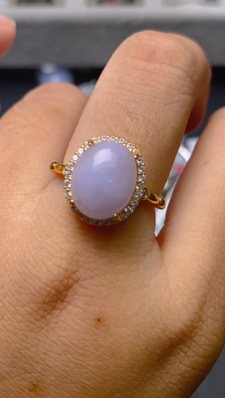 银S925镶嵌戒指翡翠百内无证书