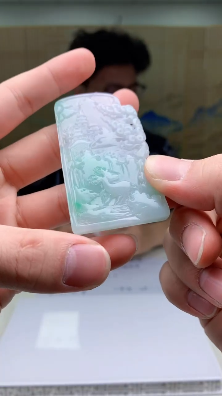 【闪购商品】定制翡翠未镶嵌4688bb-毛货挂件33