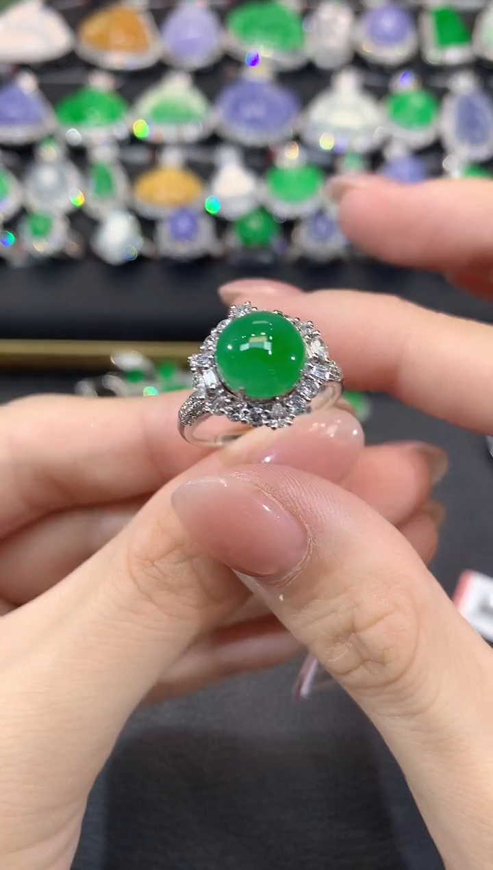 18K金镶嵌戒指翡翠C41翡翠