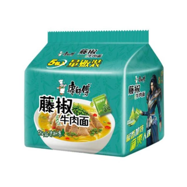 康师傅藤椒牛肉面五包入 103g*5