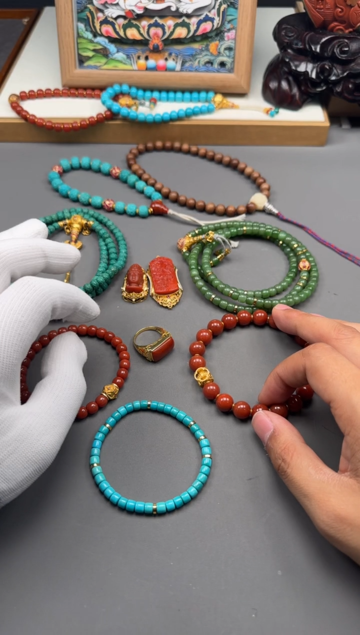 【闪购商品】南红玛瑙手串手串18K金镶嵌手串手串