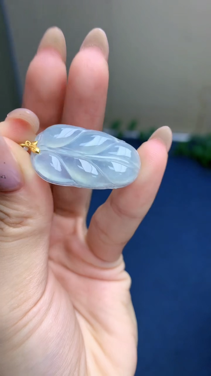 颈饰18K金镶嵌翡翠天然缅甸翡翠a货百元以上9元证书费自理