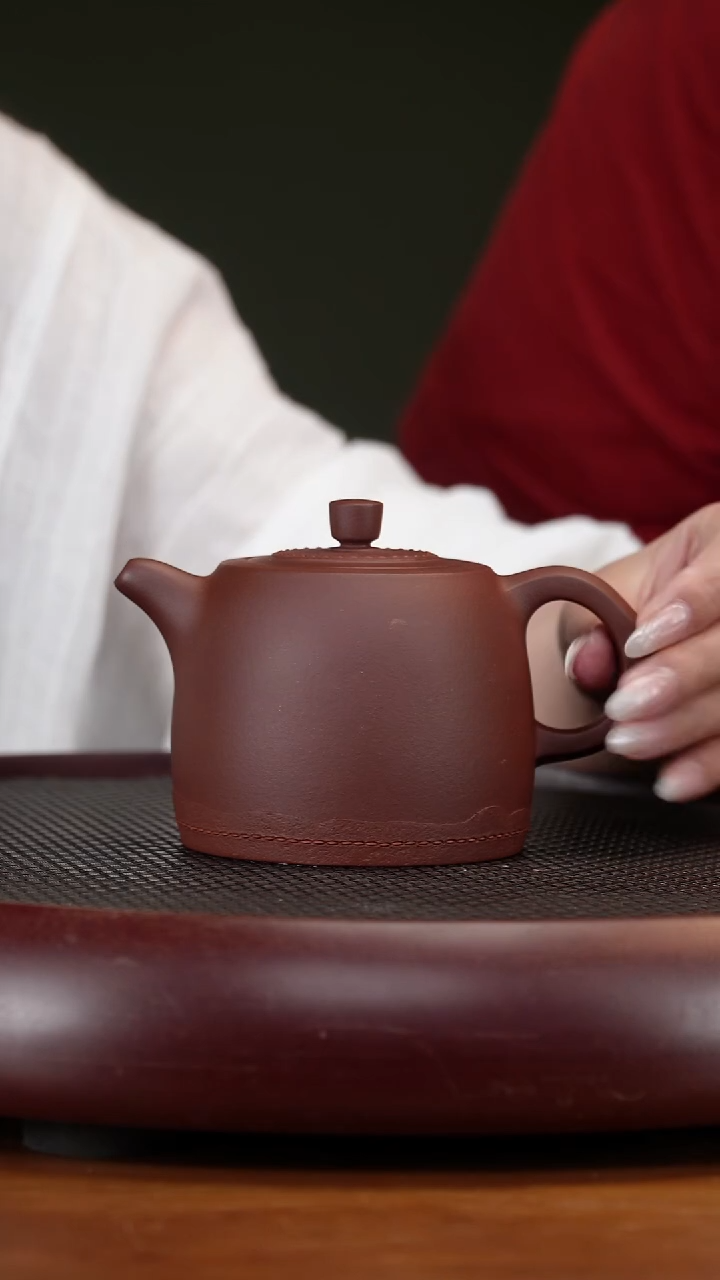 茶壶紫砂72YXM皮革·井栏 革紫泥