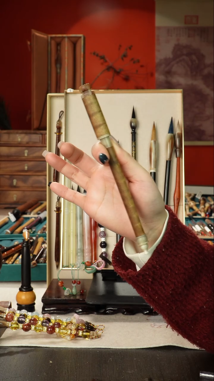 507号闪孤品高货毛笔链接 清水试笔 蘸墨不退