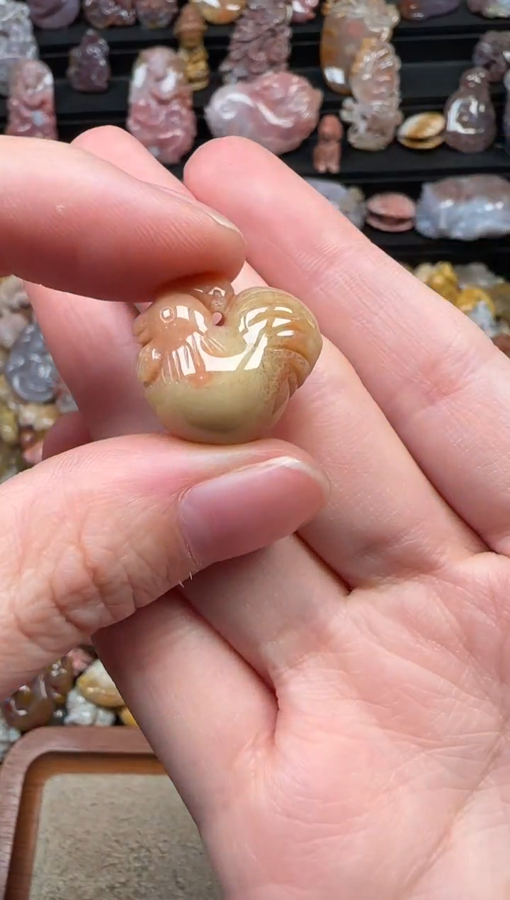 颈饰未镶嵌硅化珊瑚（珊瑚玉）082