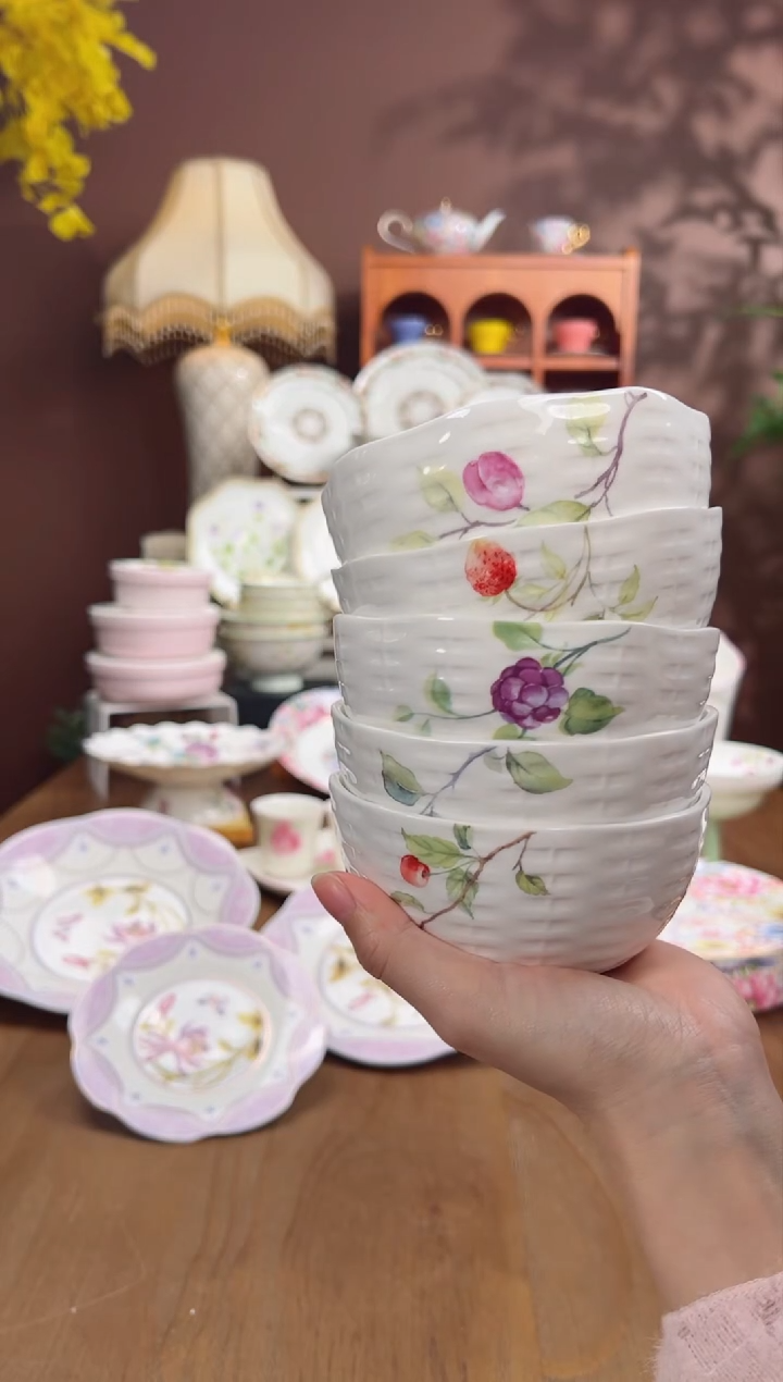 【闪购商品】瓦当浆果藤编4.25寸碗6个
