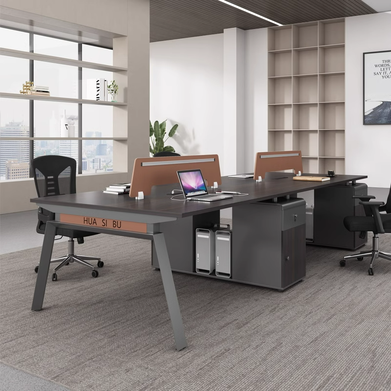 时尚员工位办公桌椅组合职员多人卡座现代简约办公室四六人4/6人