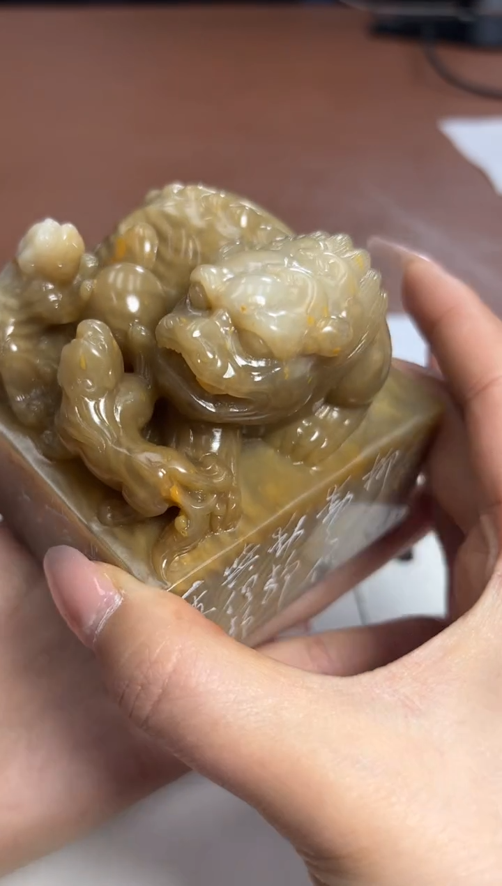 【闪购商品】老挝石印石篆刻张志超X47164大黑天造像