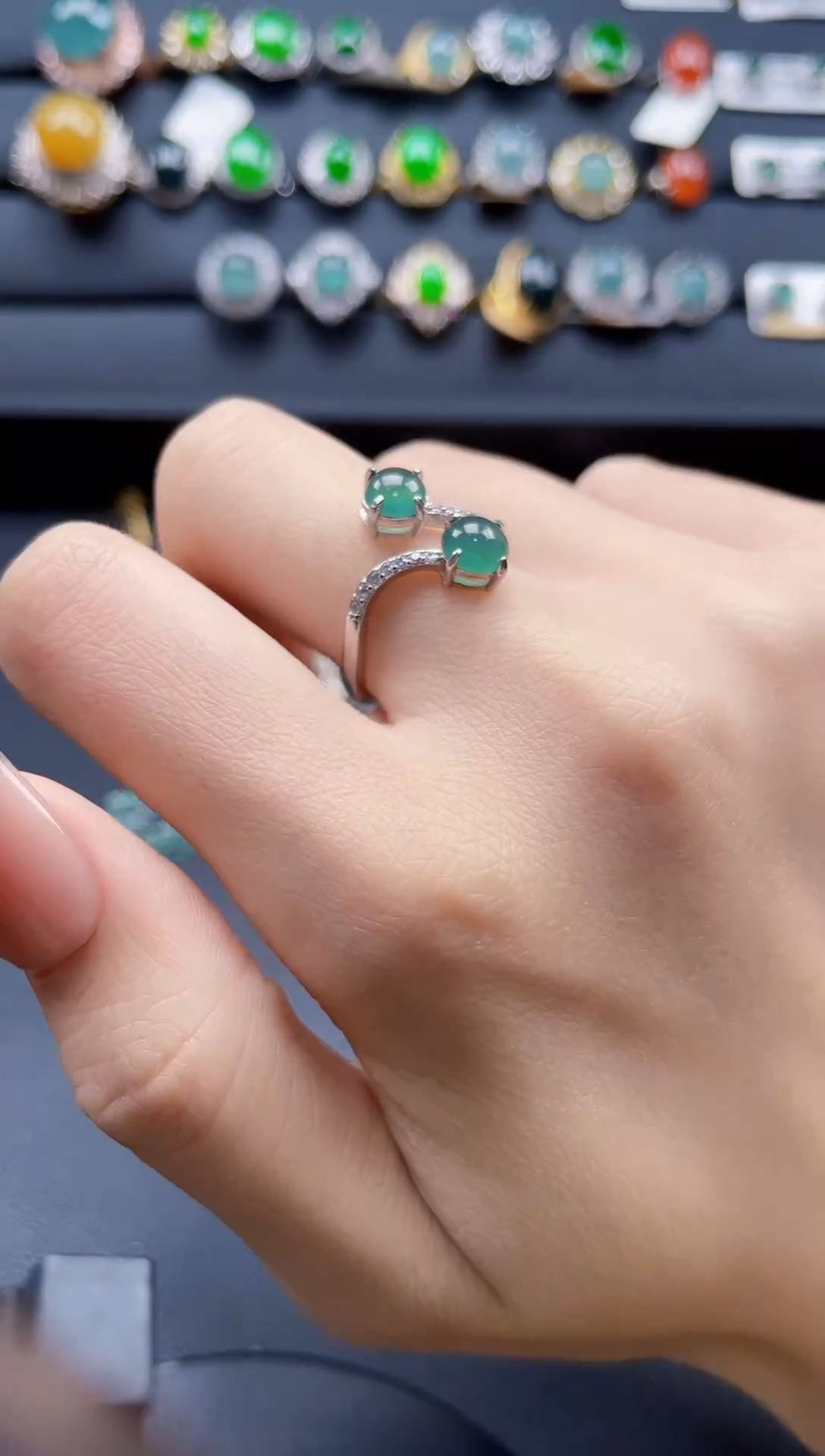 【闪购商品】翡翠戒指银S925镶嵌457654