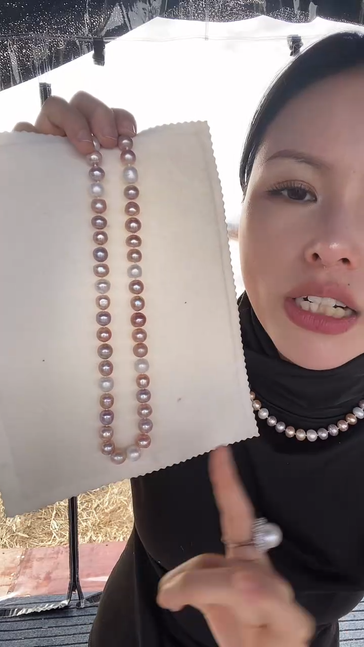 【闪购商品】淡水珍珠项链未镶嵌糖果色9-10