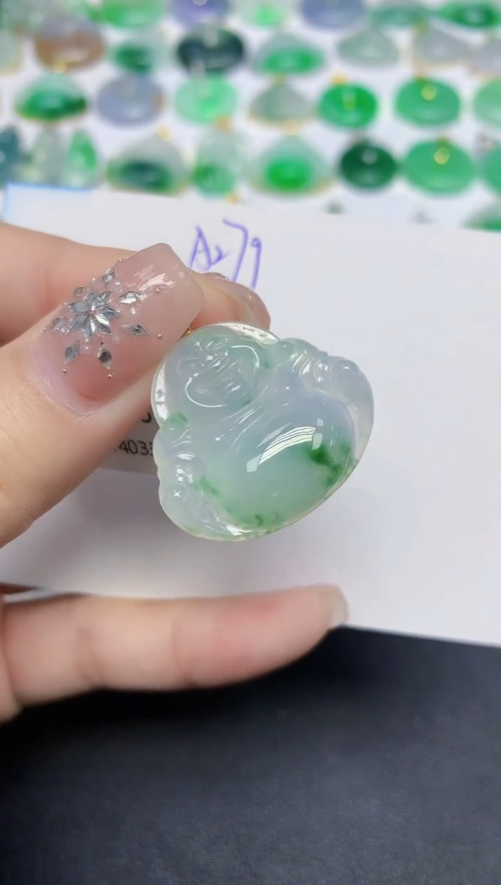 颈饰18K金镶嵌翡翠天然缅甸翡翠A货翡翠百元以上9元证书费自理