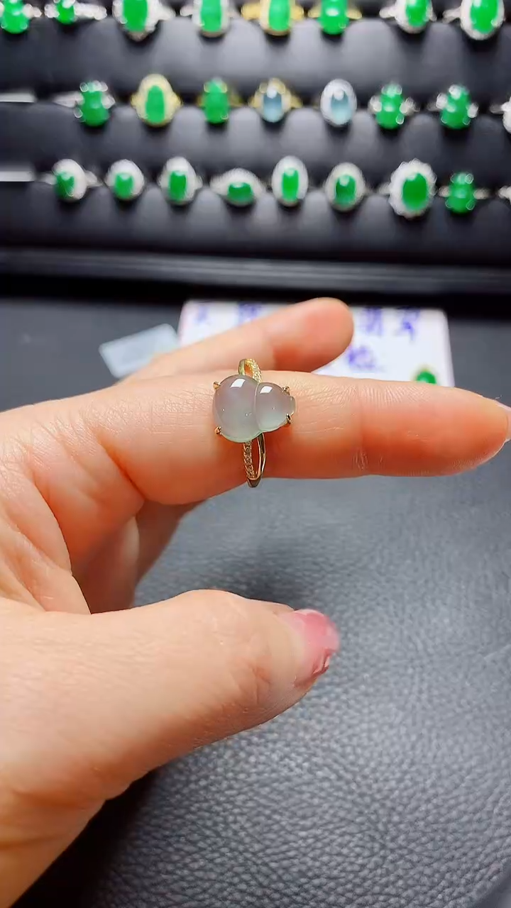 银S925镶嵌戒指翡翠天然翡翠A货s925银镶