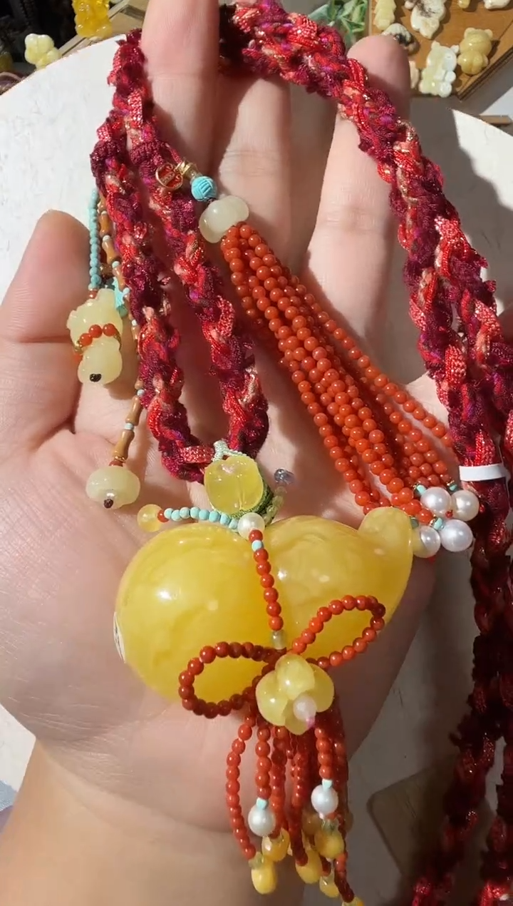 【闪购商品】蜜蜡项链未镶嵌蜜蜡葫芦项链