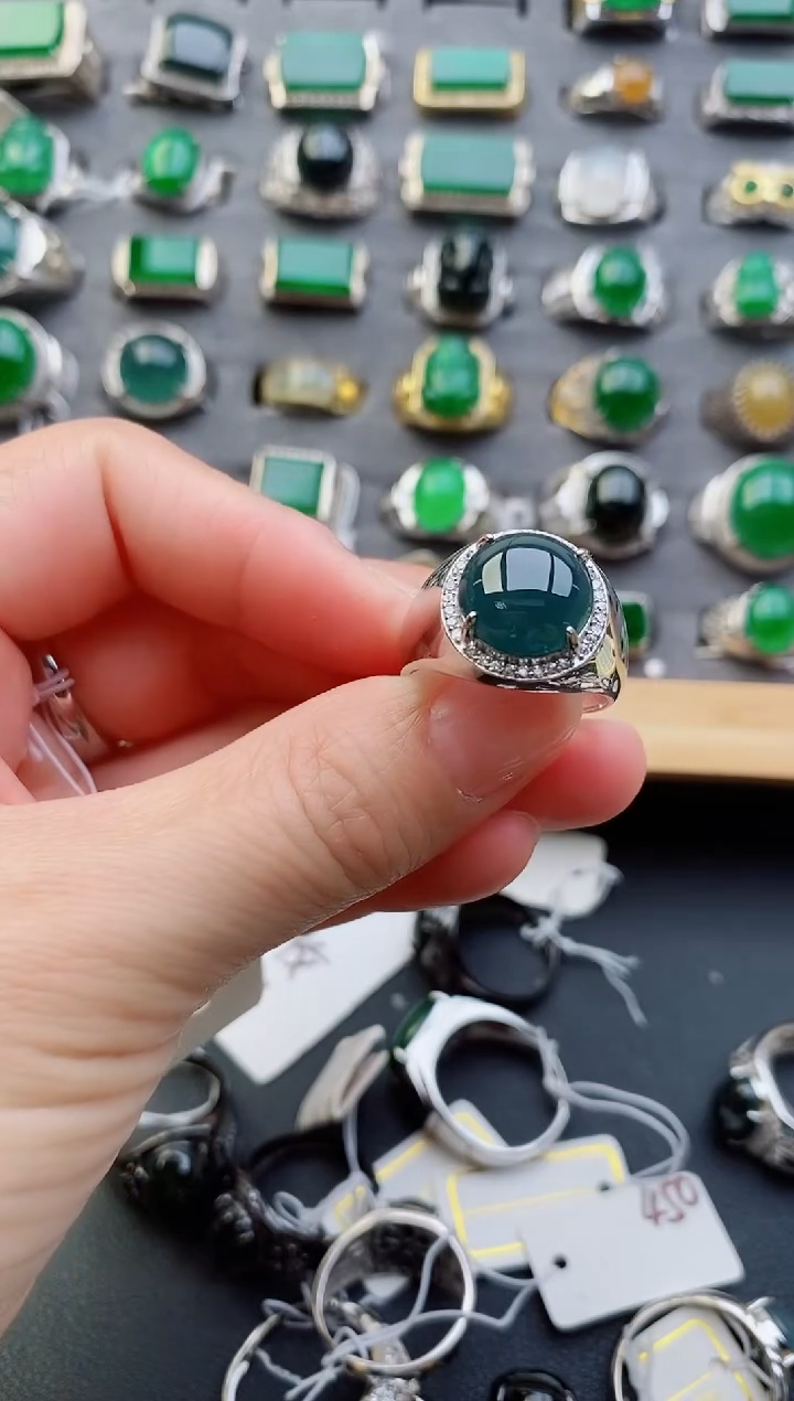 【闪购商品】翡翠戒指银S925镶嵌1111111