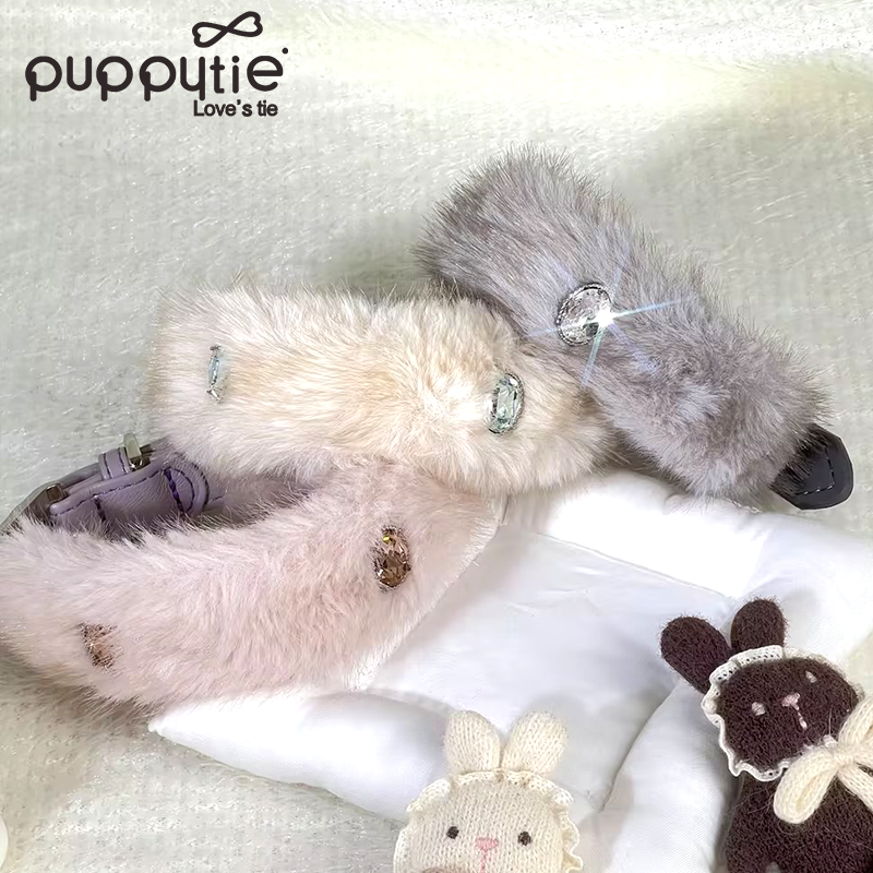 Puppytie|绒绒钻石项圈|脖圈小型犬颈圈防勒时尚狗狗
