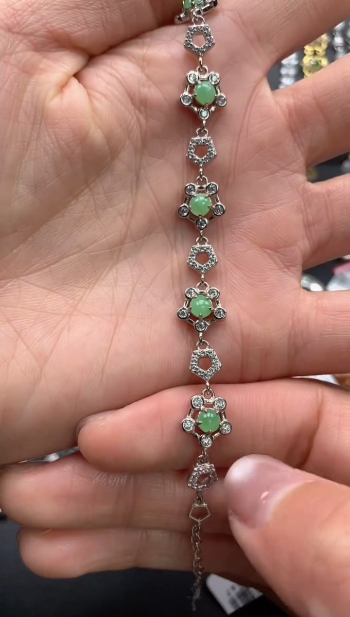 【闪购商品】翡翠戒指银S925镶嵌22222--7