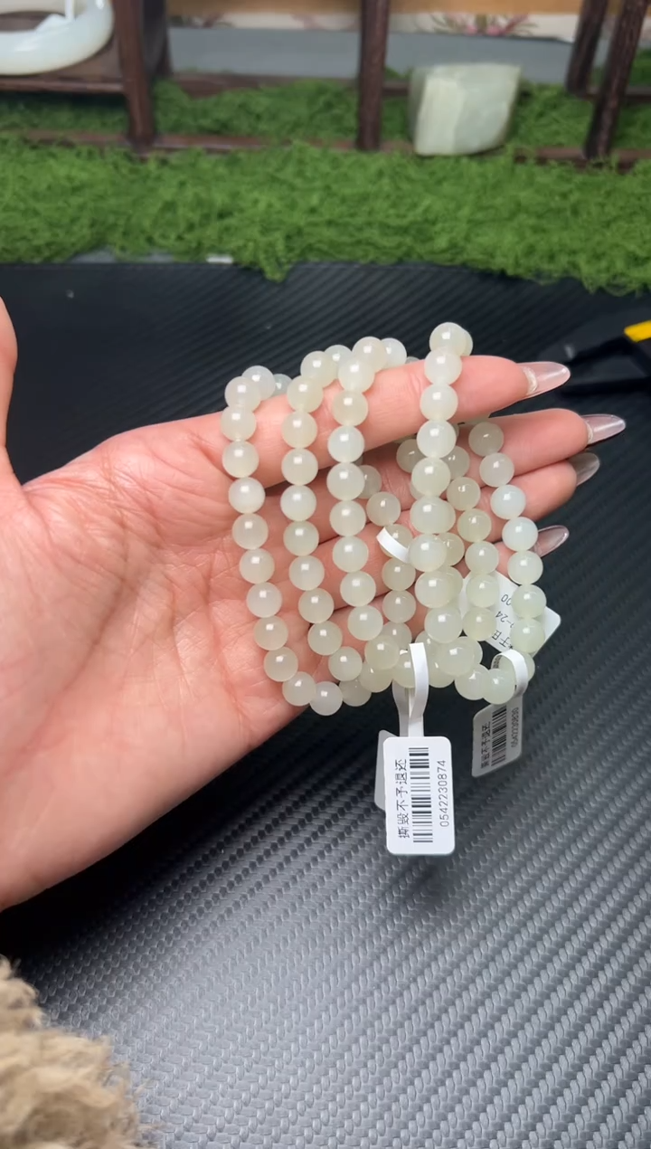 未镶嵌手串和田玉于田微色差卡8多样性发货拍一发一