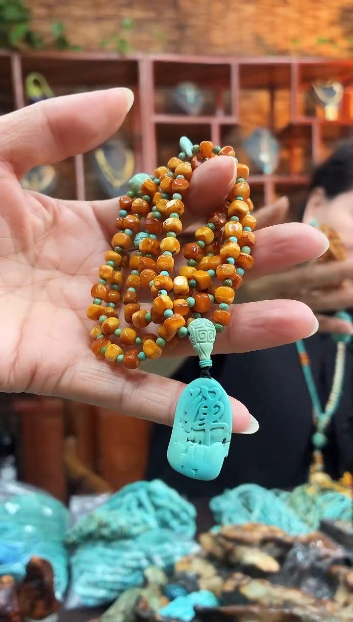 未镶嵌绿松石珠宝奇石项链