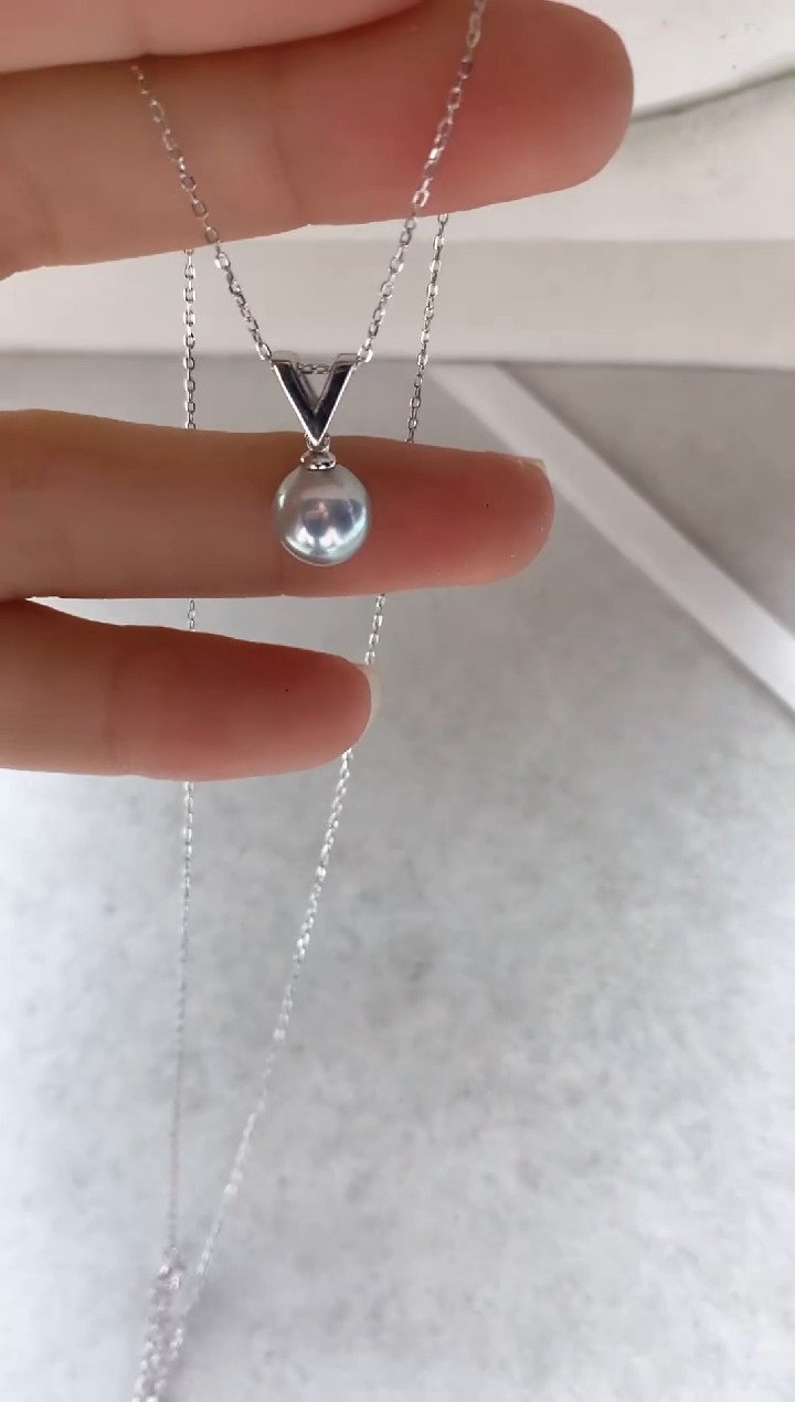 套链银S925镶嵌海水珍珠1