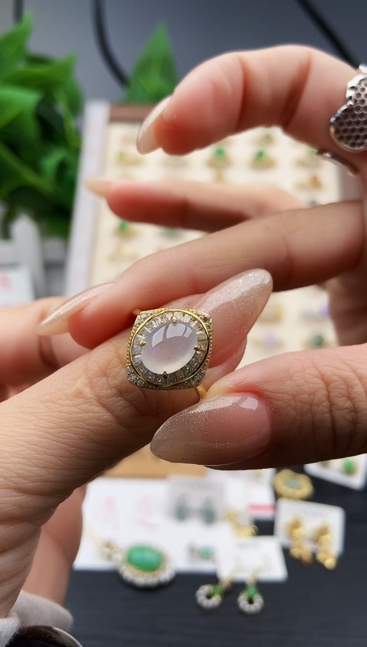 银S925镶嵌戒指翡翠琳*酱12