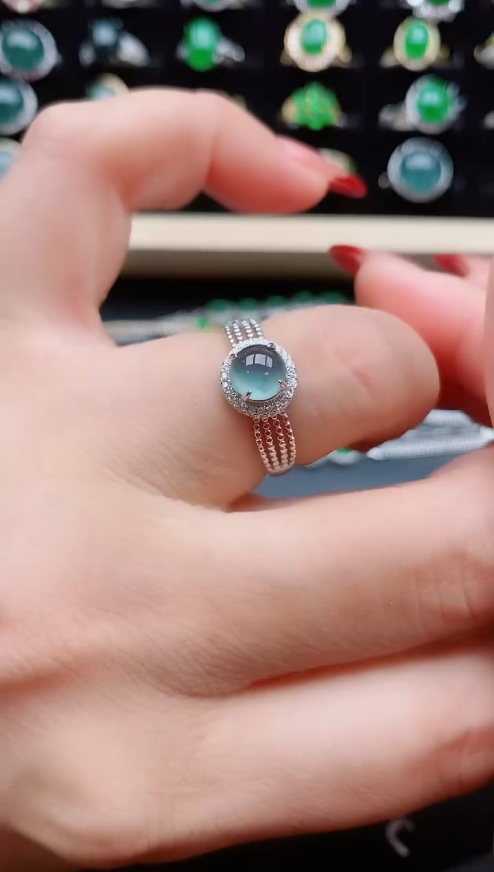 【闪购商品】翡翠戒指银S925镶嵌508005