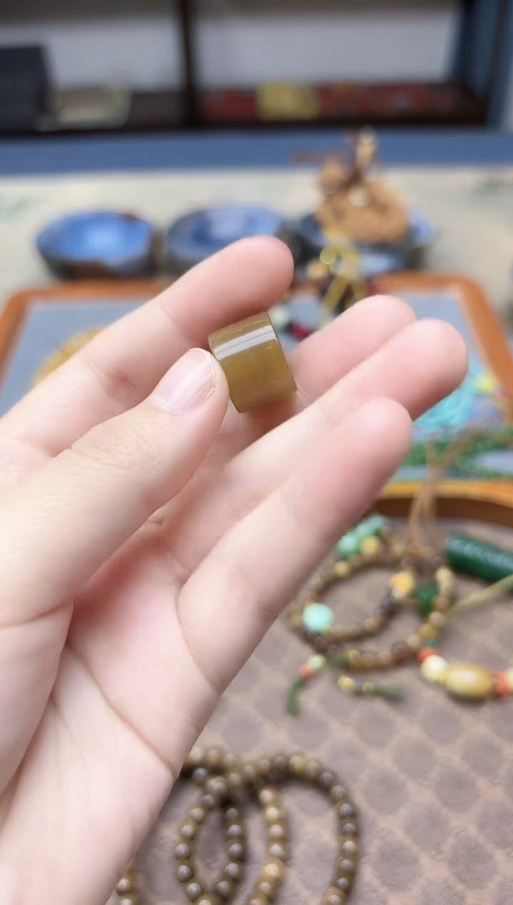 颈饰未镶嵌和田玉和田玉桶珠配饰ZD赠皮绳