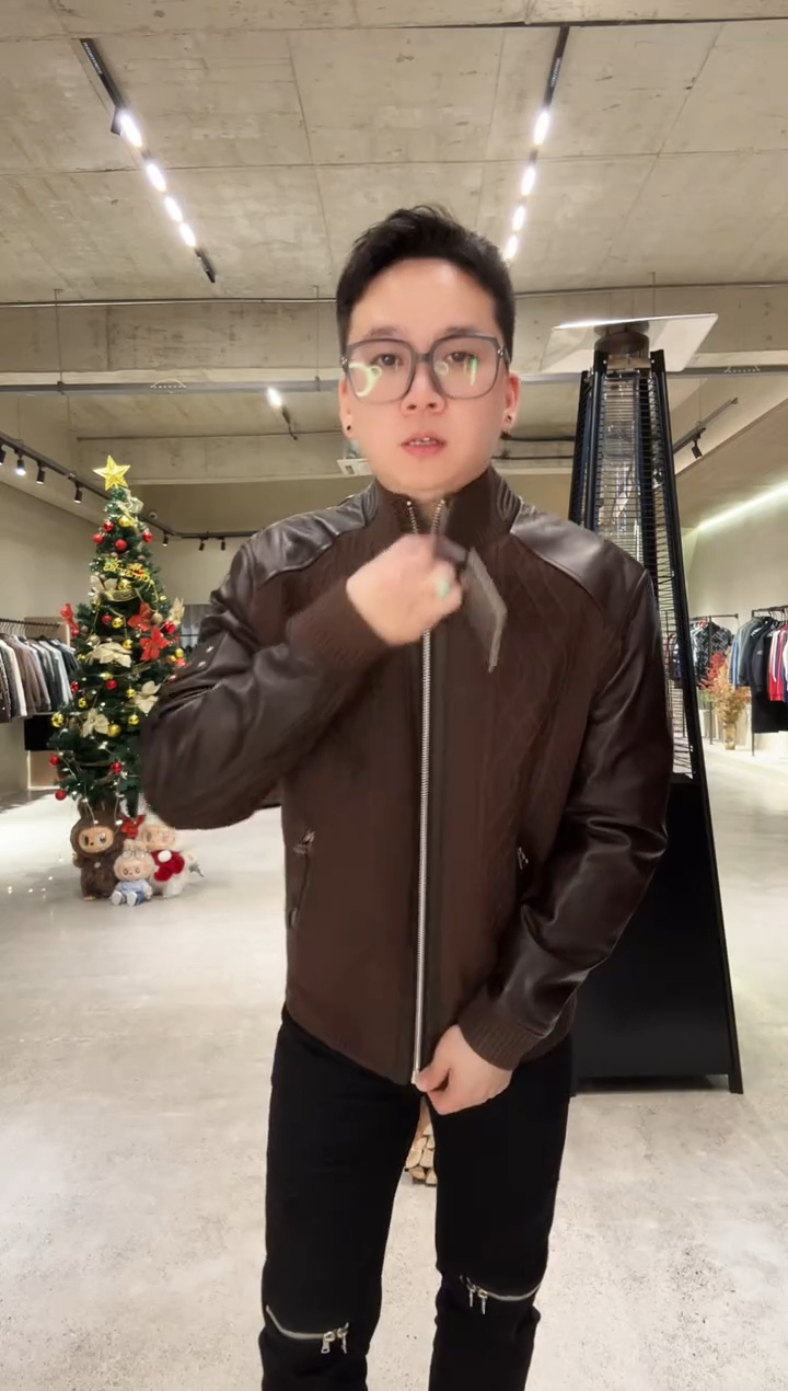 52码（145-160斤）男士真皮拼接棉夹克