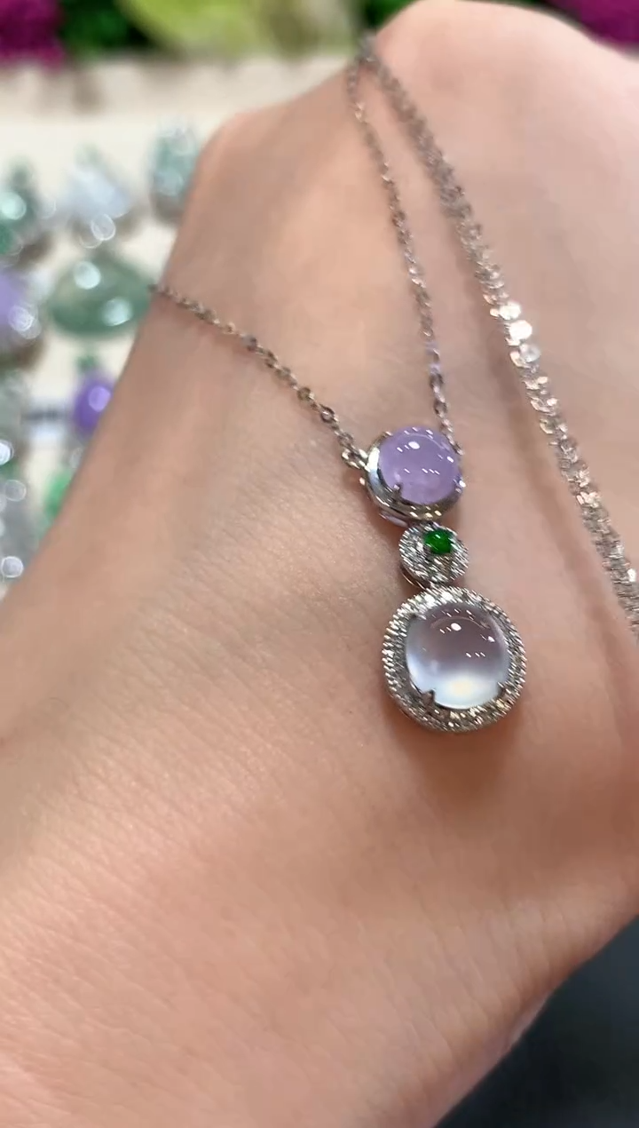 套链18K金镶嵌翡翠b1