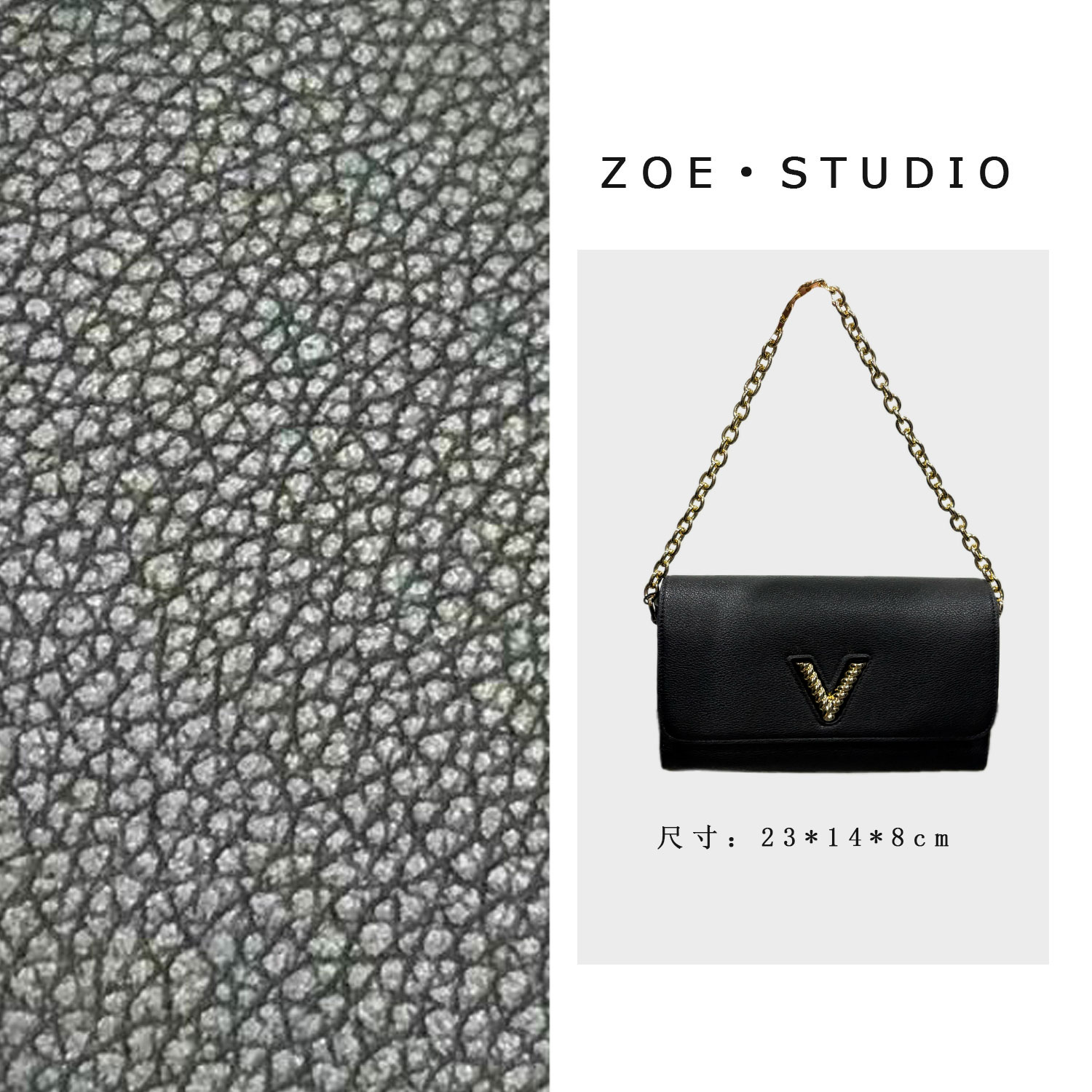 【佐伊甄选】RC-25123-黑色轻奢女士时尚百搭单肩腋下真皮斜挎包