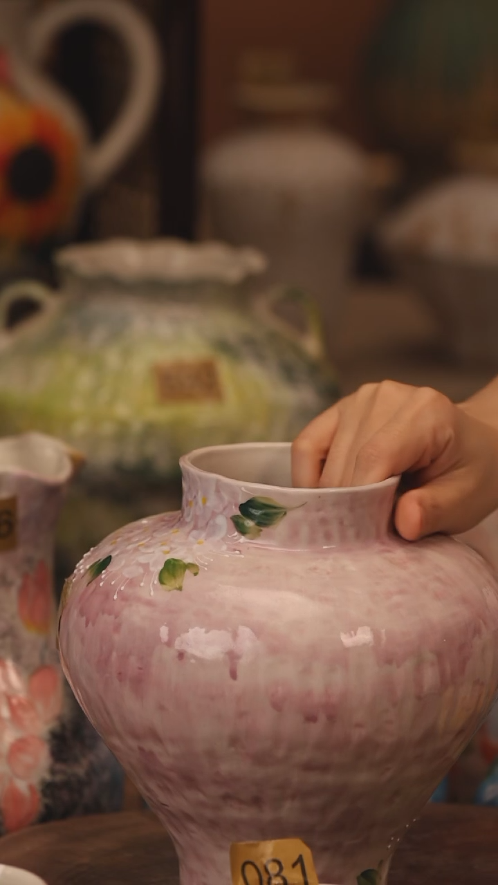 陶瓷523景德镇设计师手作花器摆件侘寂风