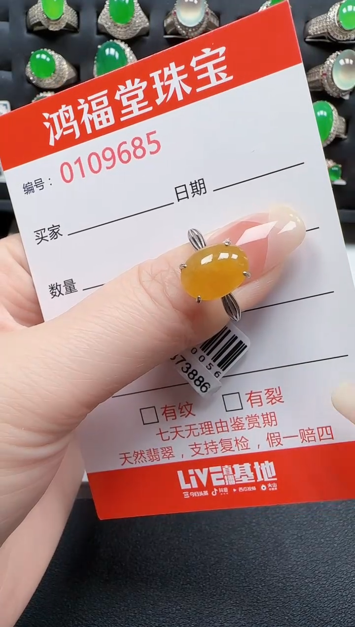 【闪购商品】翡翠戒指银S925镶嵌9685