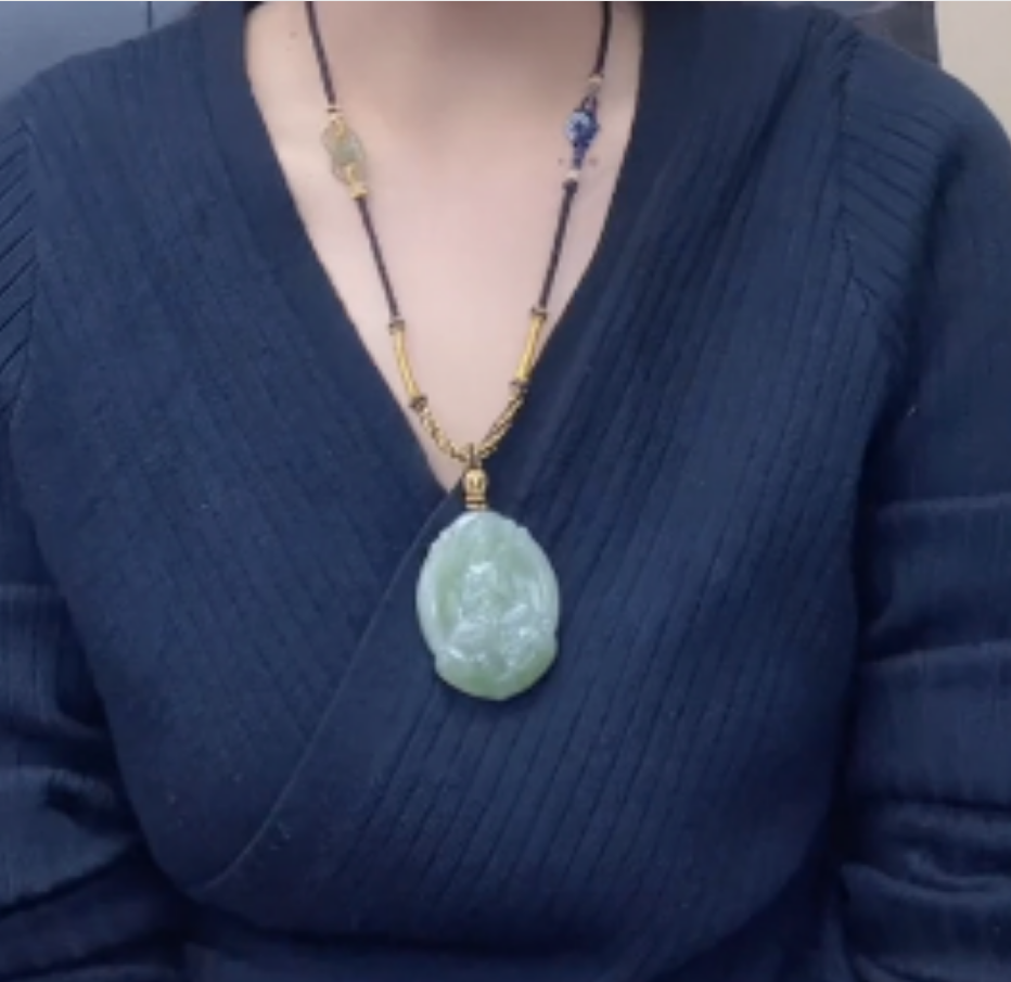 【老掌柜】18k和田玉/度母吊坠/ B071709