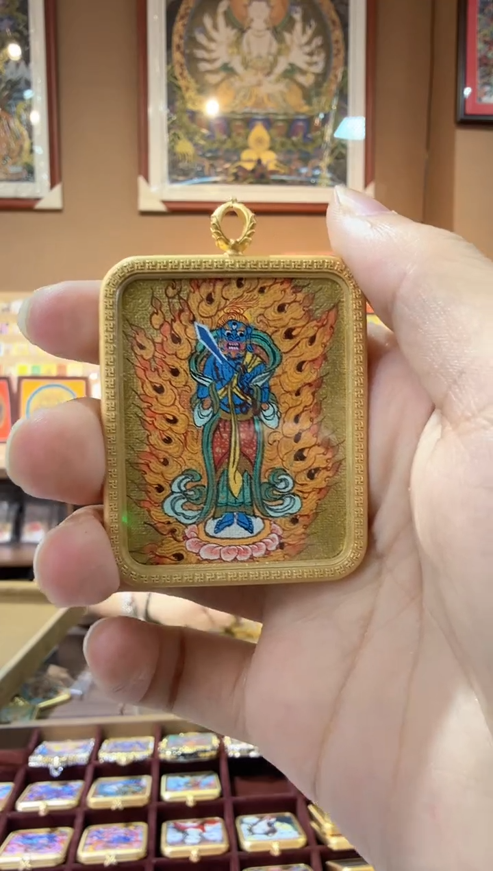 吊坠不动明王-纯手绘唐卡