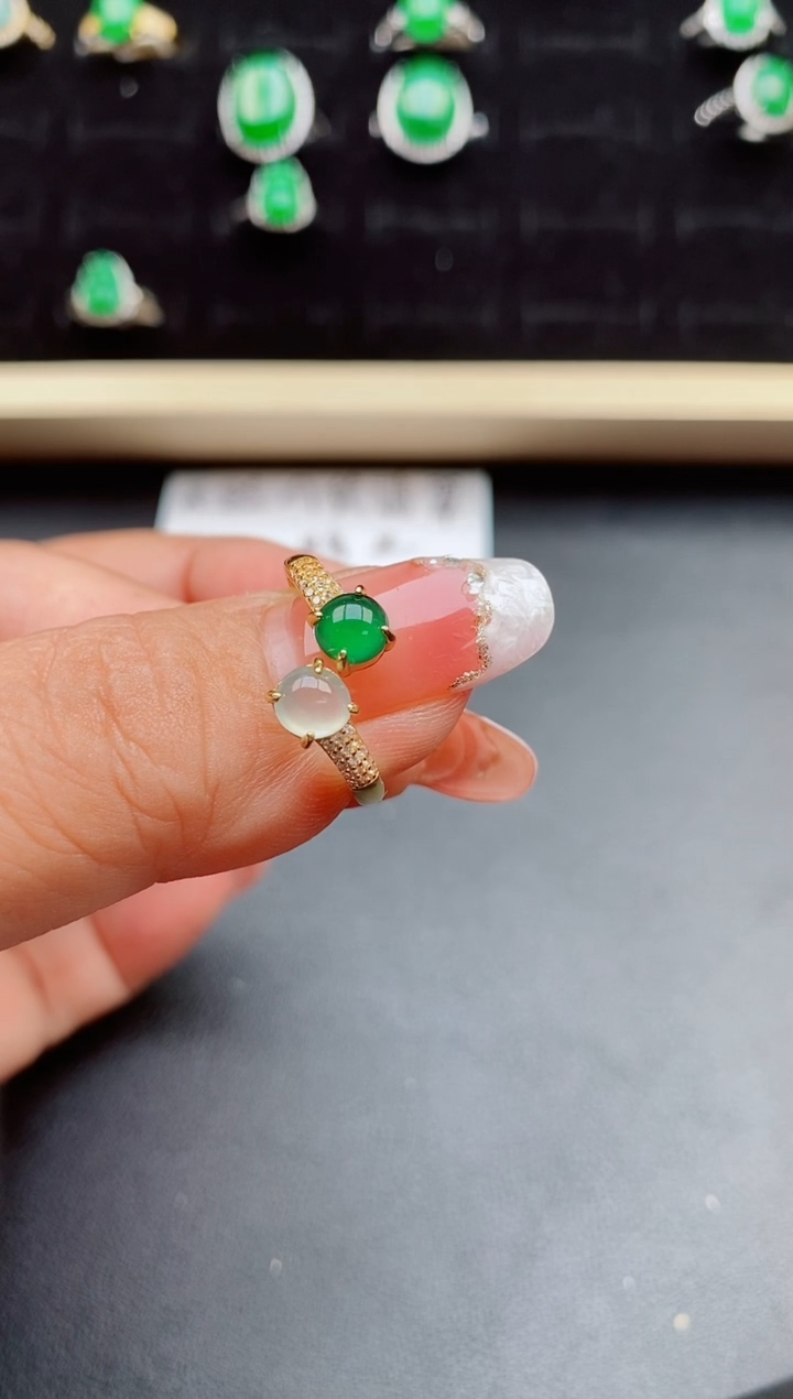 【闪购商品】翡翠戒指银S925镶嵌0580