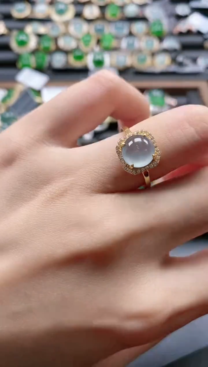 【闪购商品】翡翠戒指银S925镶嵌51511