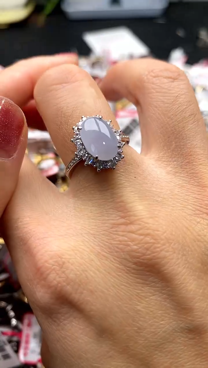 【闪购商品】翡翠戒指银S925镶嵌22222222    7