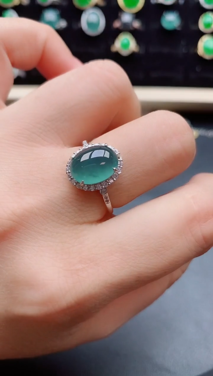 【闪购商品】翡翠戒指银S925镶嵌50850