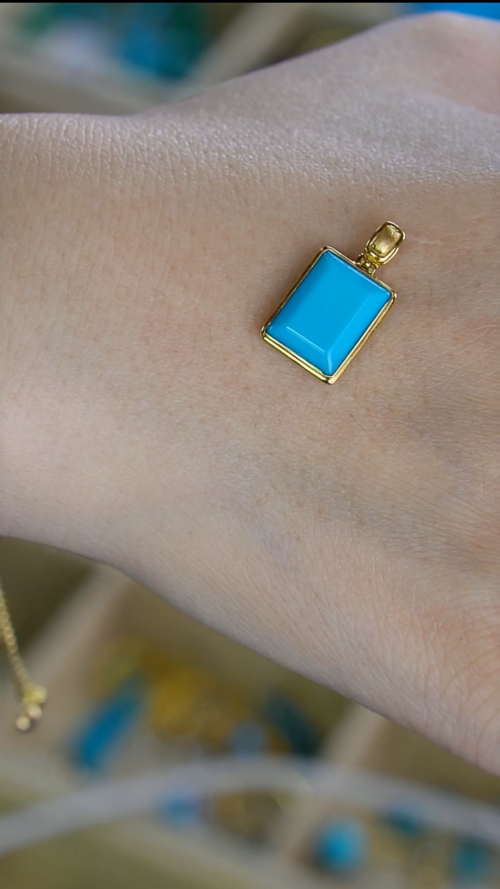 18K金镶嵌绿松石吊坠(赠链)【闫闫专属】XZ287WG