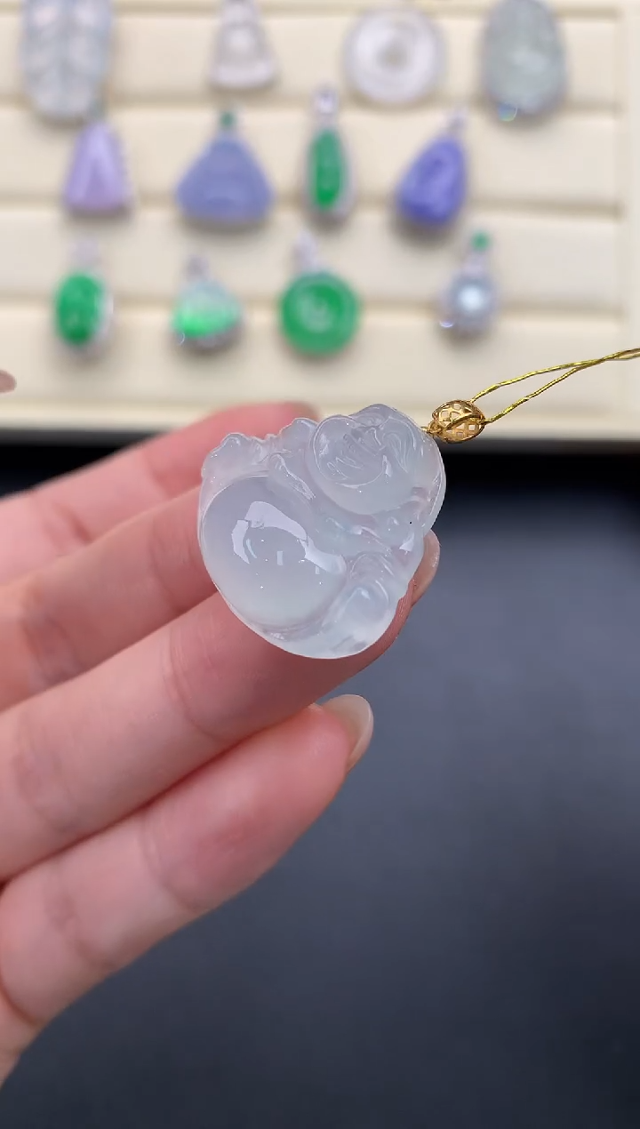 【闪购商品】翡翠颈饰18K金镶嵌Q727    