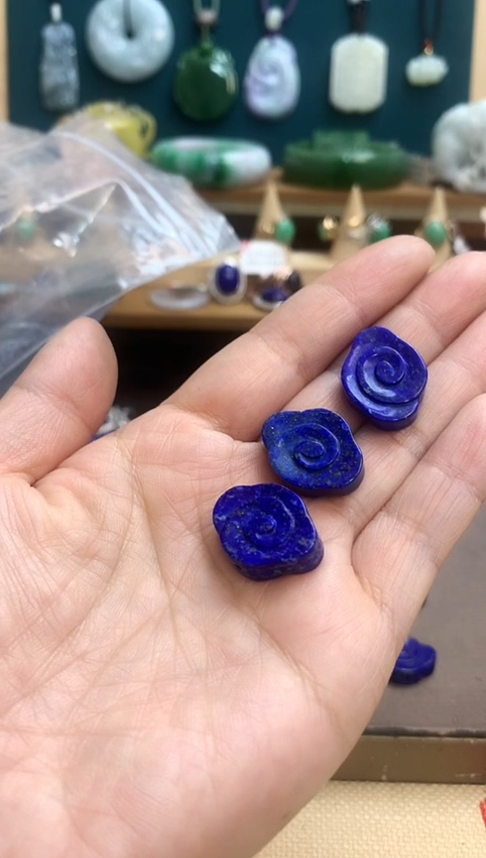 未镶嵌青金石1青金石祥云片发一件