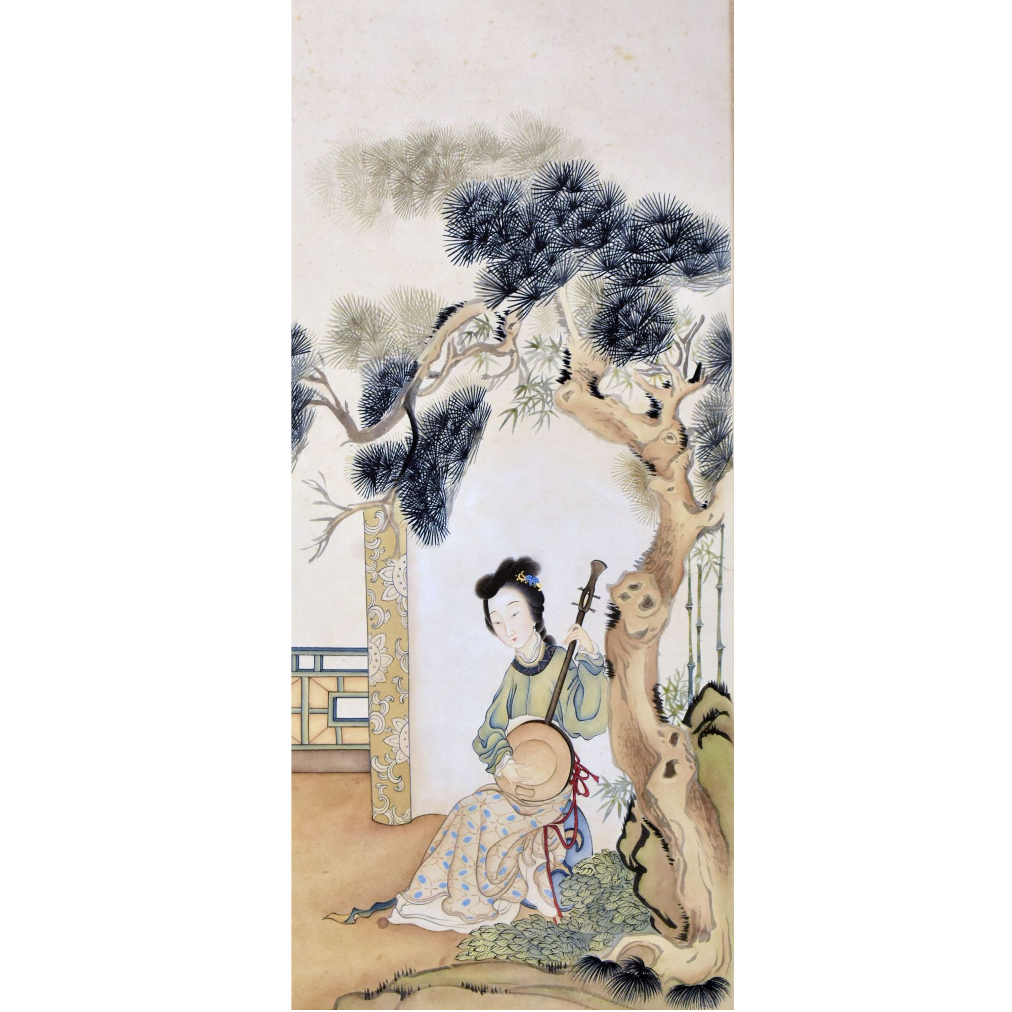 HM0558 琵琶仕女 64×36cm 纸本立轴 2平尺