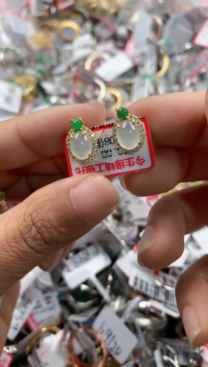 银S925镶嵌戒指翡翠4444----7