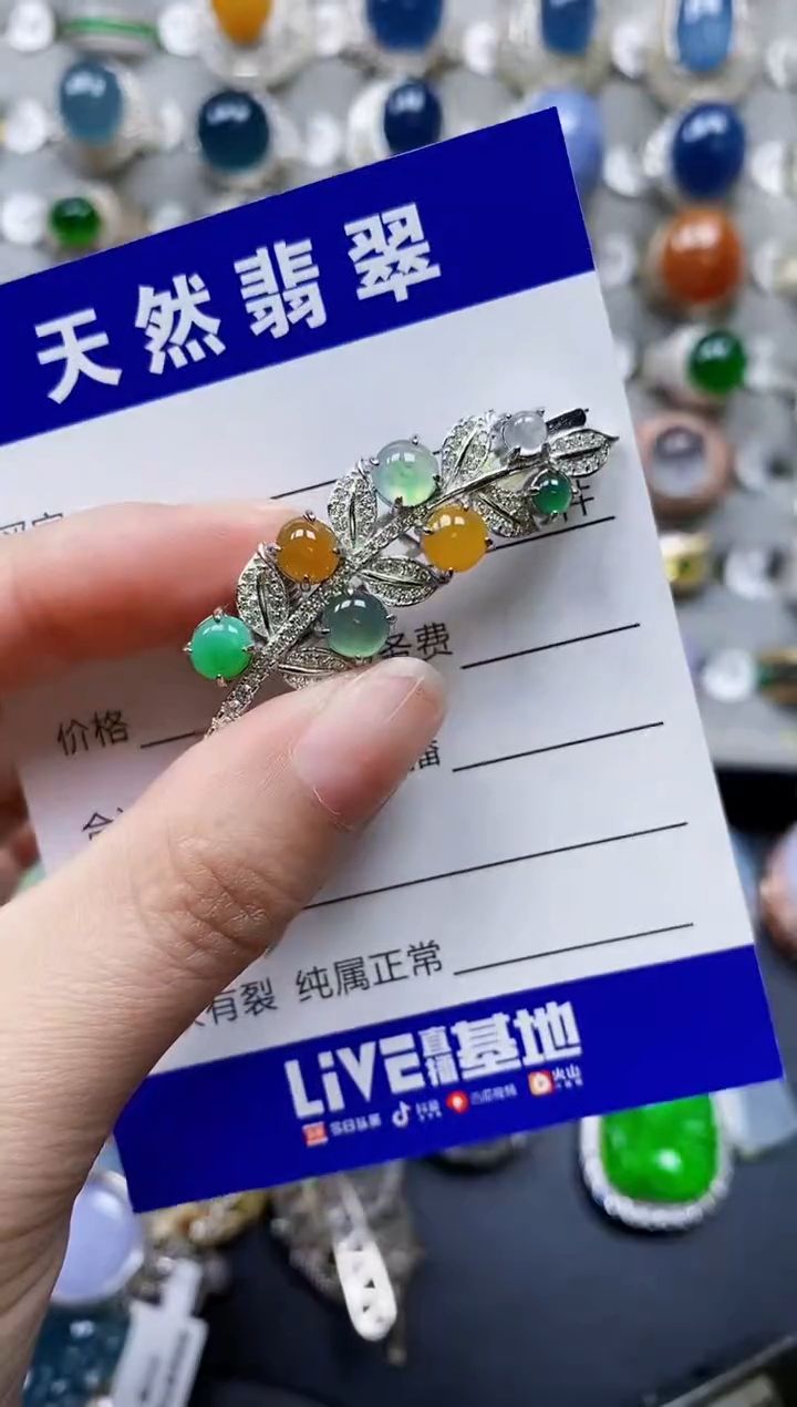 翡翠银S925镶嵌颈饰0623