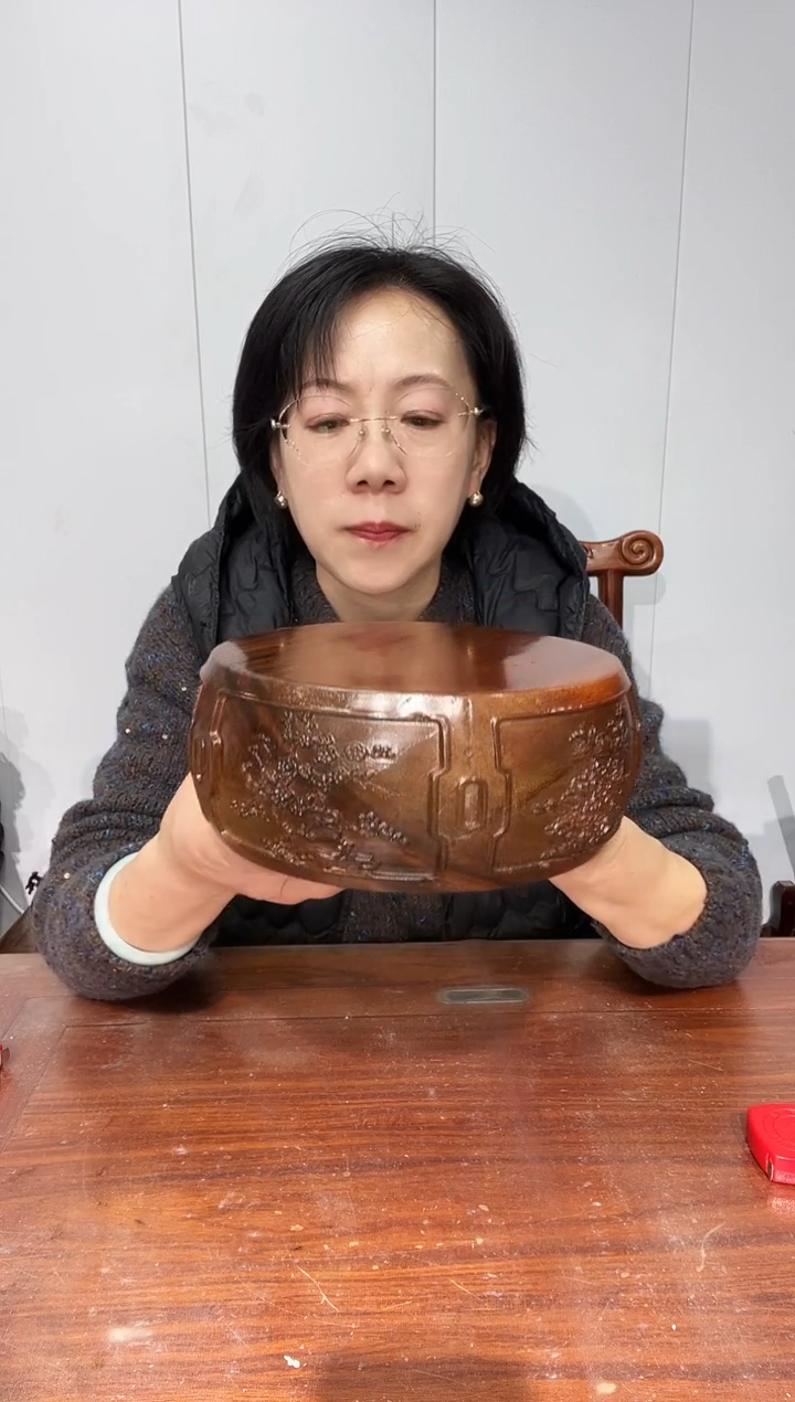 木老花梅兰竹菊圆形18*20*8     