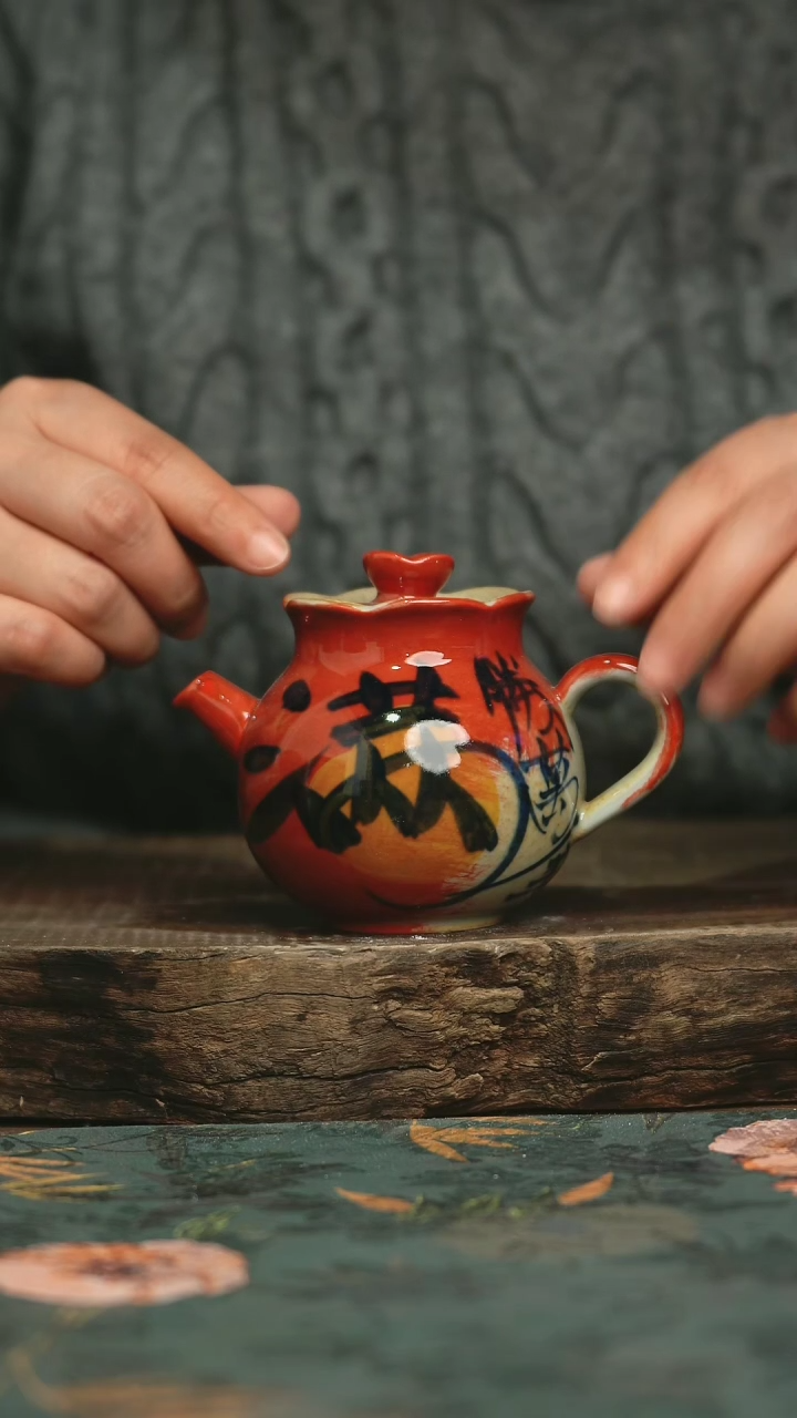 【闪购商品】瓷片杯釉下彩手工手绘同款陶器