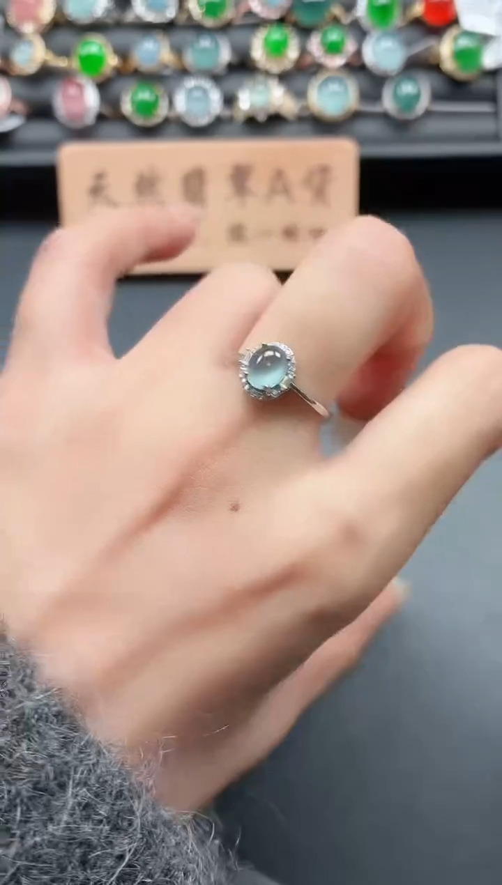 银S925镶嵌戒指翡翠11111