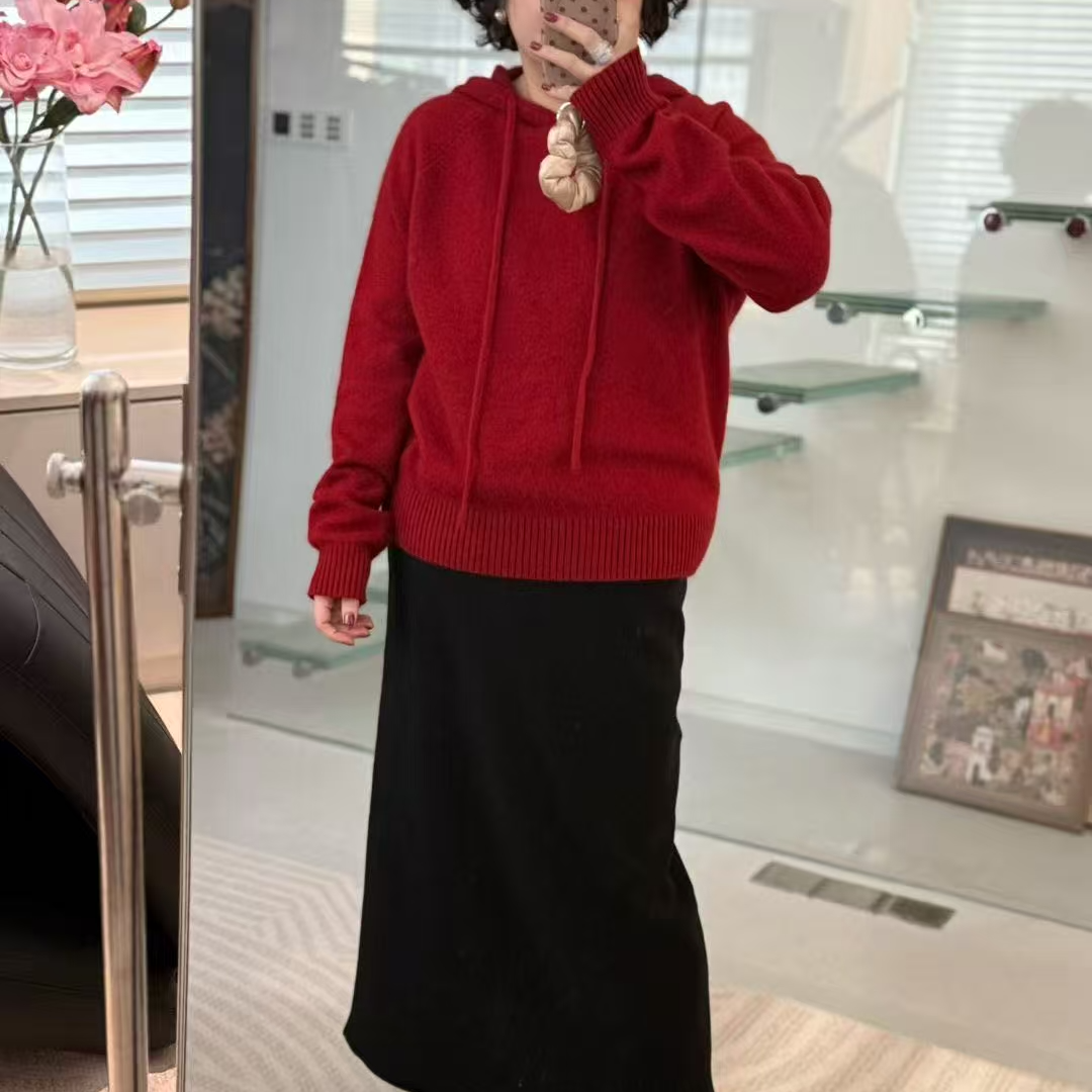 遇见-高品质羊毛连帽毛衣