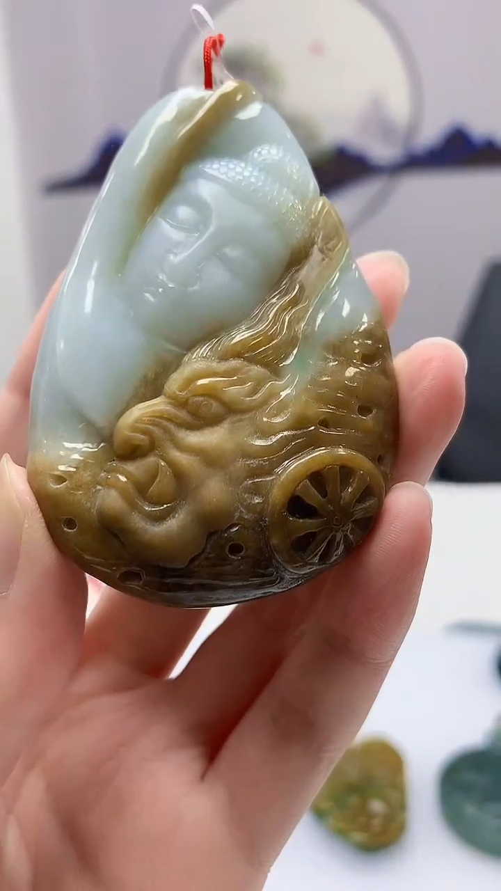 【闪购商品】定制翡翠未镶嵌4812zm-毛货挂件佛魔一念108