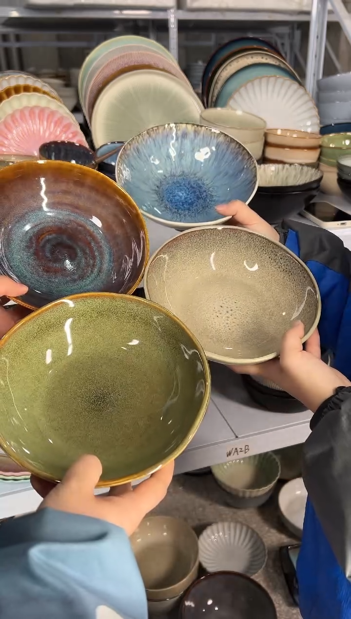 陶瓷外贸尾货瑕疵满20包邮X4菜碗组合